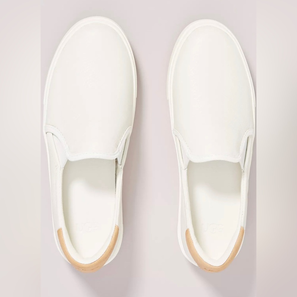 UGG Cahlvan Slip On Sneaker Coconut Milk White Leather Size 6.5